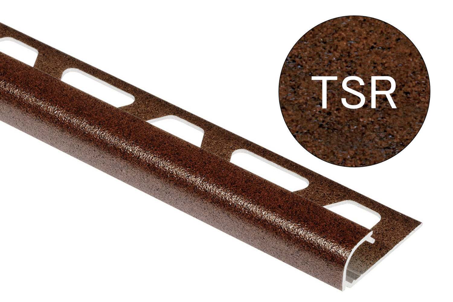 Schlüter Systems RONDEC-TSR Abschlussprofil TSR - Aluminium strukturbeschichtet rostbraun RO80TSR