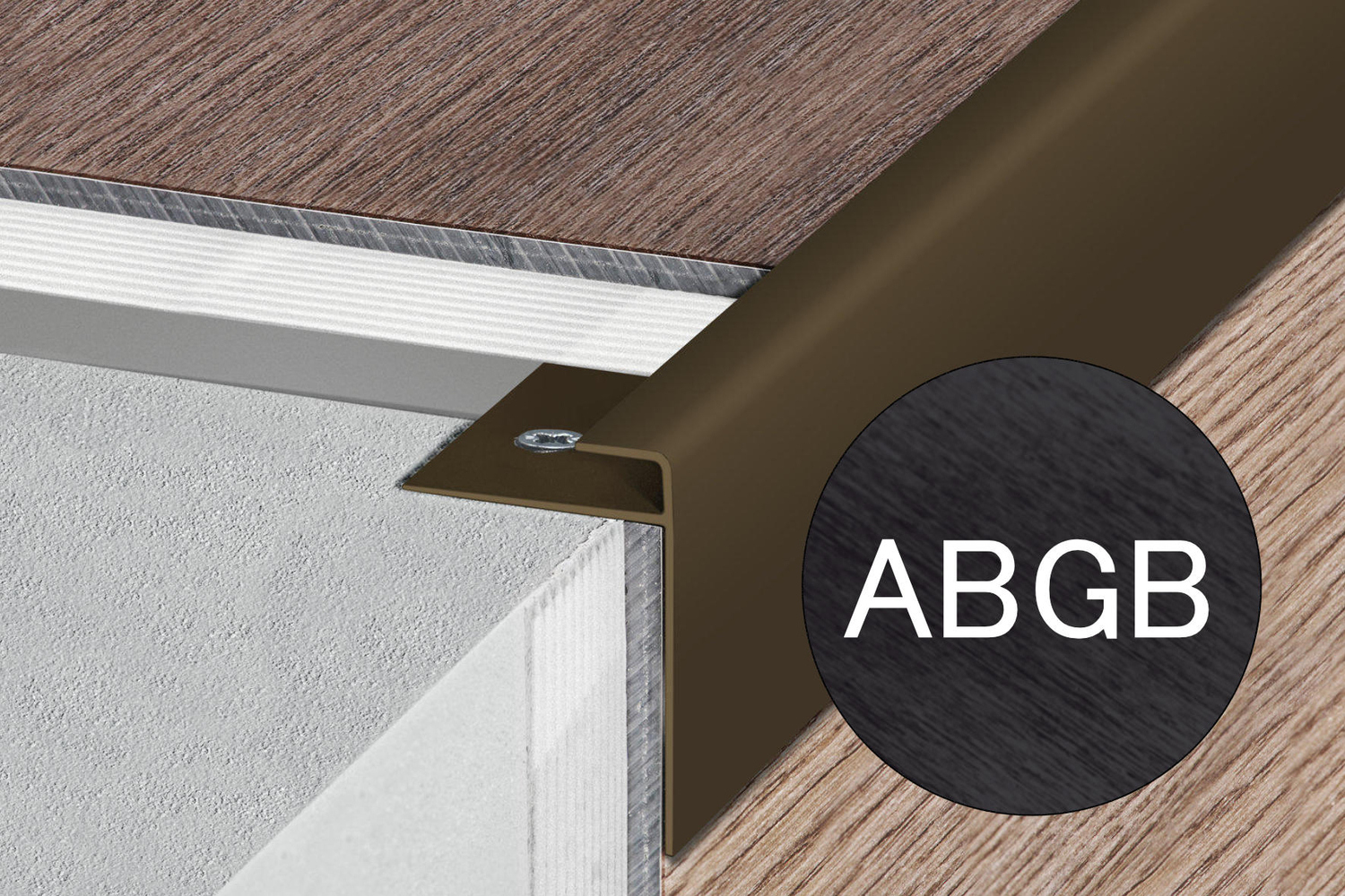 Schlüter Systems VINPRO-STEP-R Treppenprofil ABGB - Aluminium antik bronze gebürstet eloxiert VPSTRL65ABGB