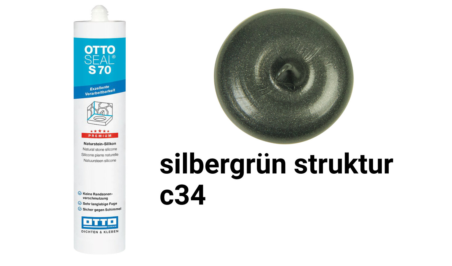 Otto Chemie OTTOSEAL S 70 Naturstein-Silikon Silbergrün Struktur S7004C34