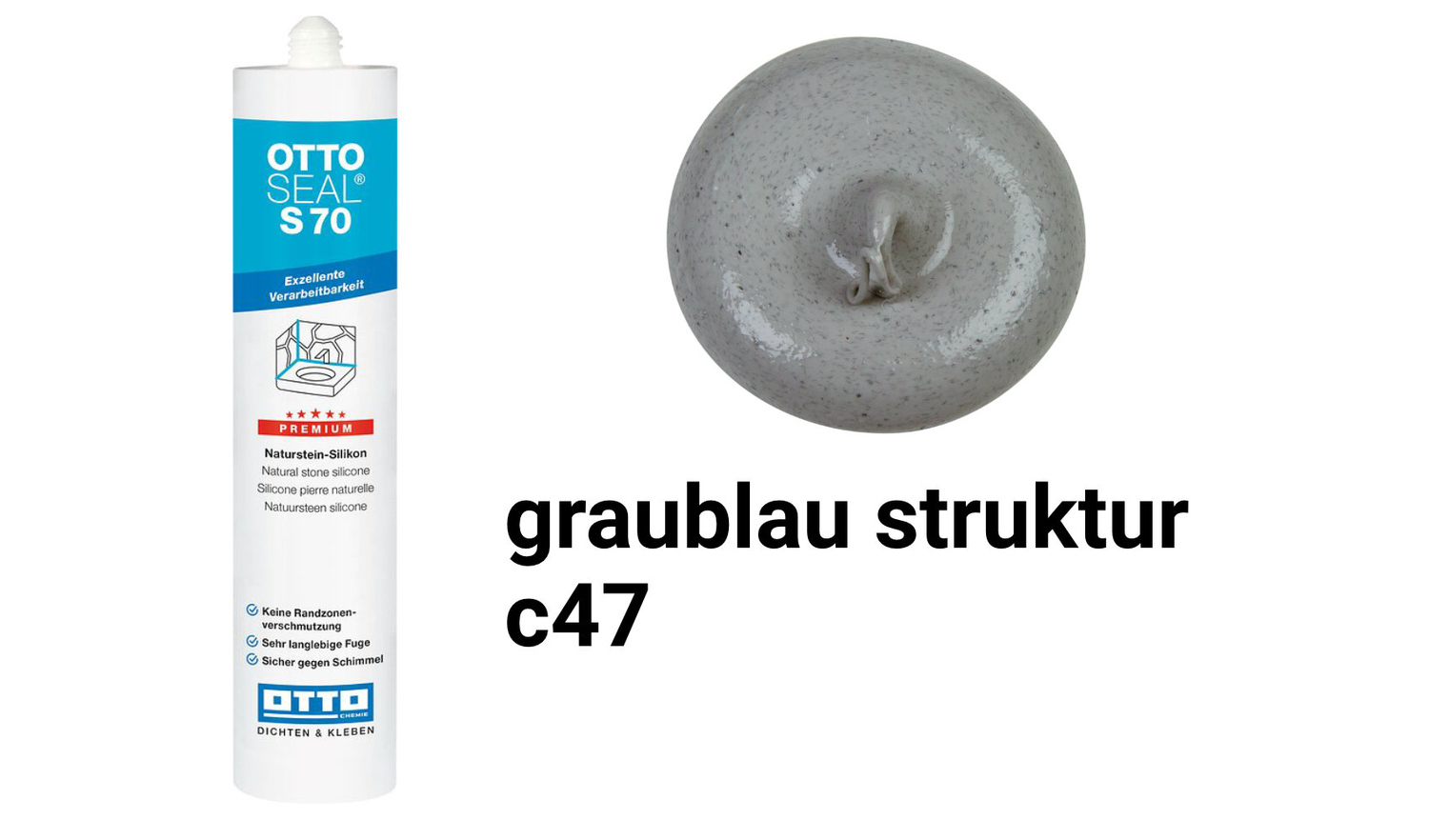 Otto Chemie OTTOSEAL S 70 Naturstein-Silikon Graublau Struktur S7004C47