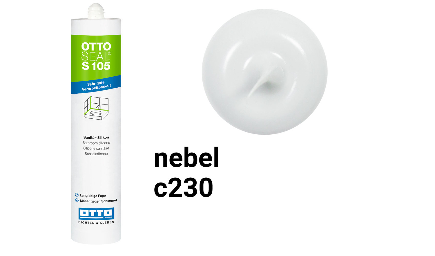 Otto Chemie OTTOSEAL S 105 Sanitär-Silikon Nebel S10504C230