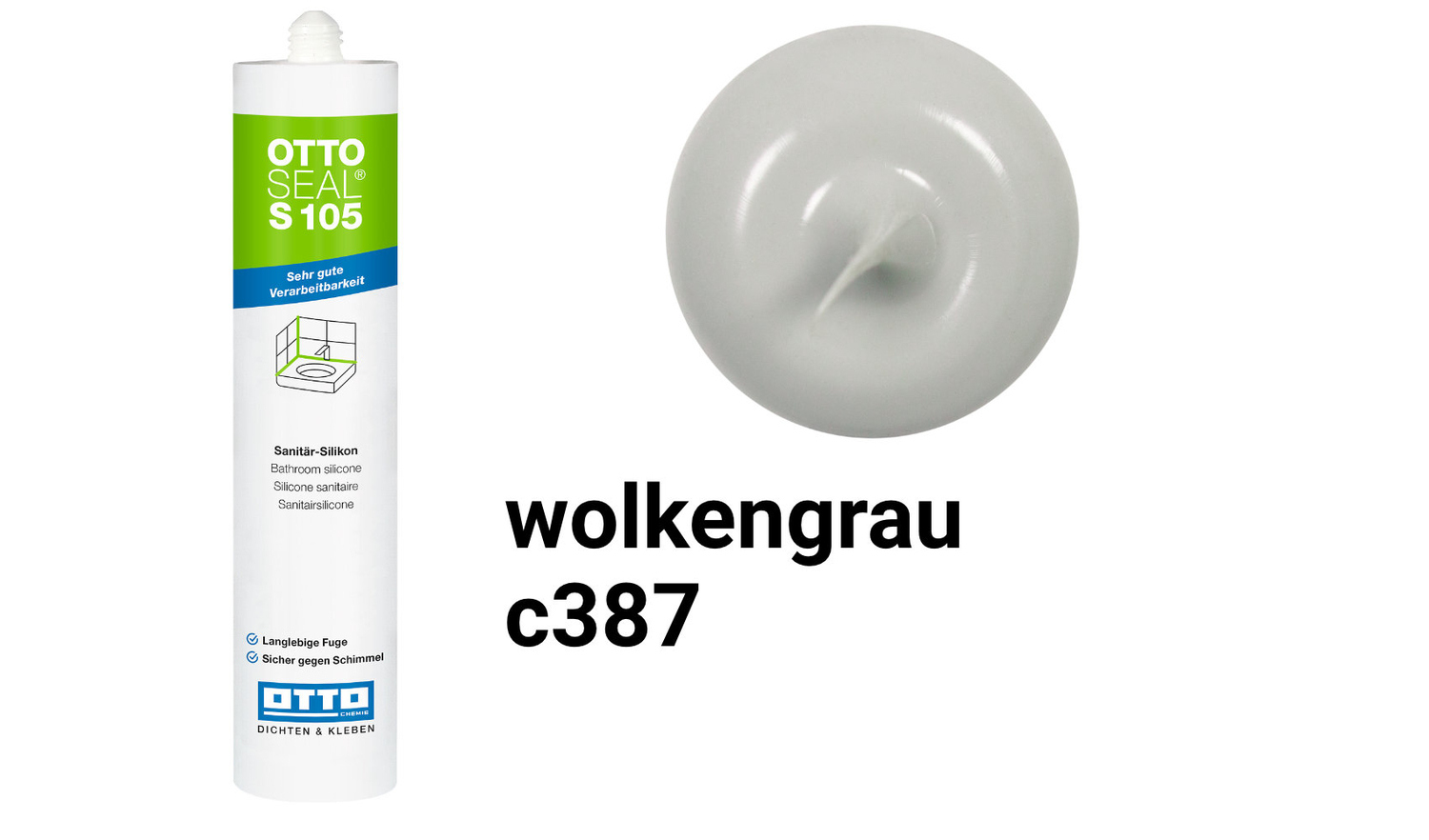 Otto Chemie OTTOSEAL S 105 Sanitär-Silikon Wolkengrau S10504C387