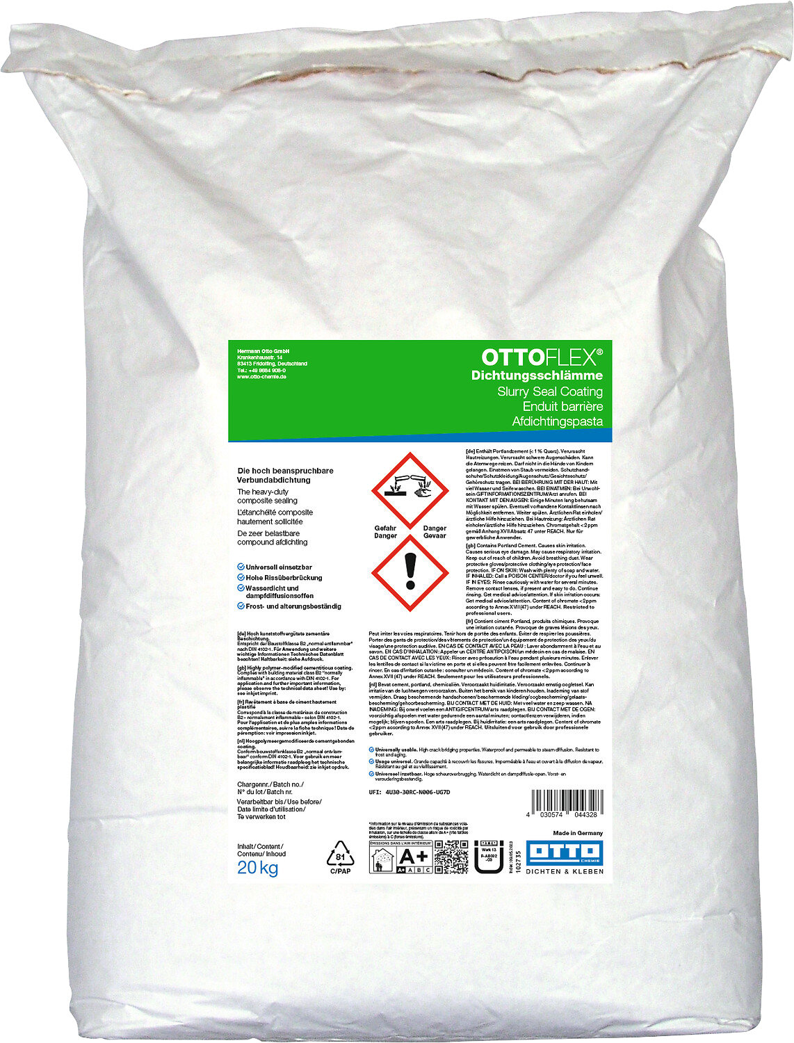 Otto Chemie OTTOFLEX Dichtungsschlämme Verbundabdichtung Grau OFDS-108