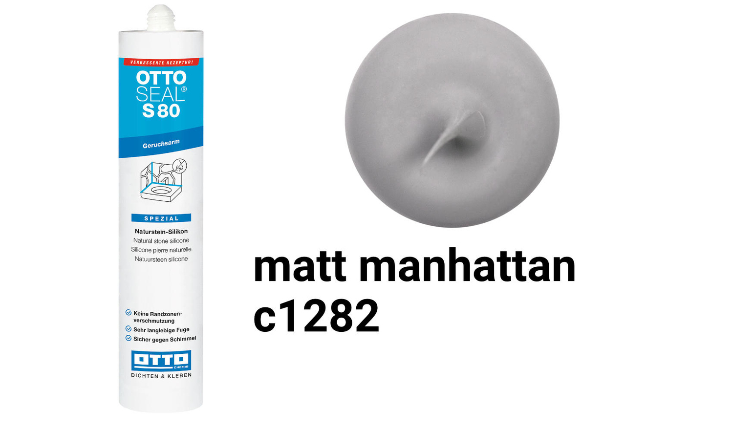 Otto Chemie OTTOSEAL S 80 Das geruchsarme Naturstein-Silikon Matt Manhattan S8004C1282