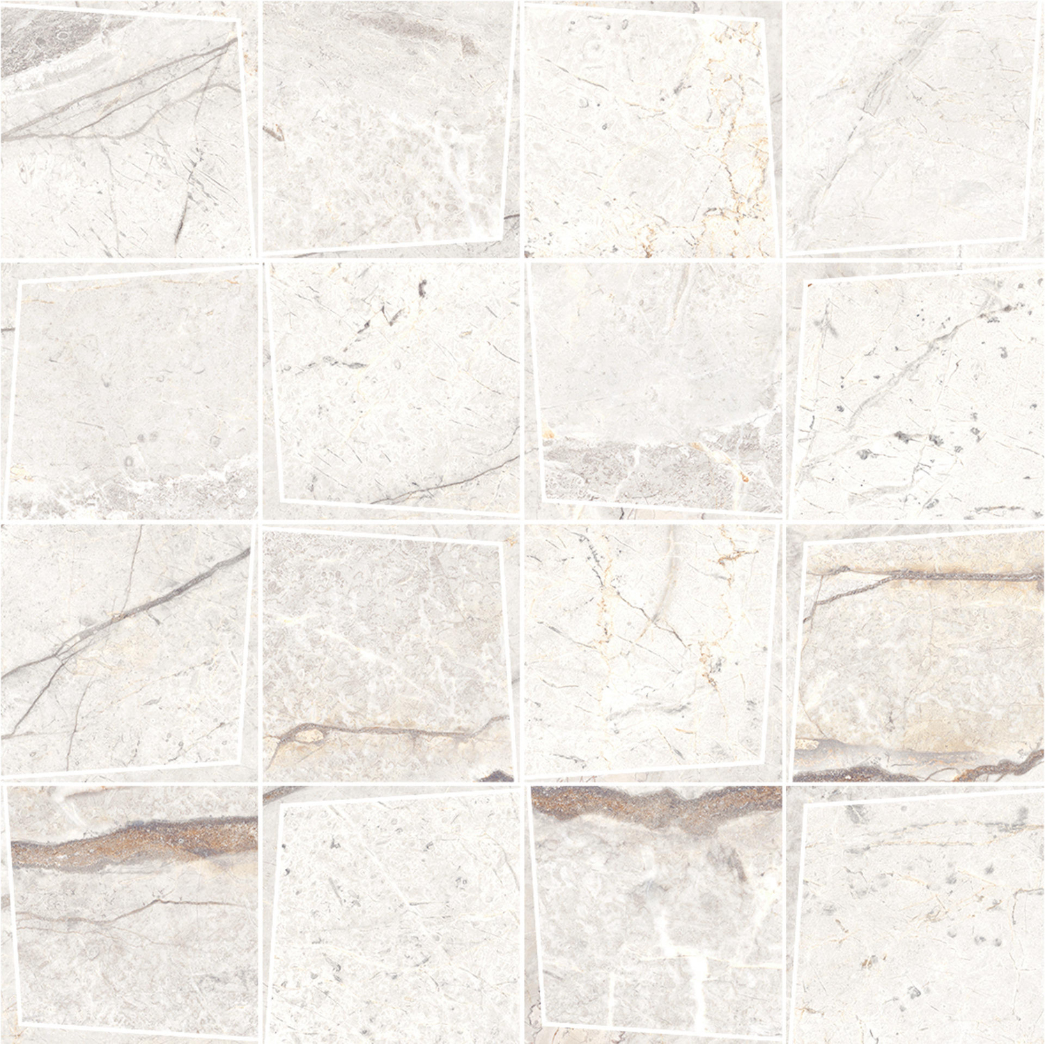Marazzi Mystone Silver Root Mosaik Prisma 30.3x30.3 White MPYF