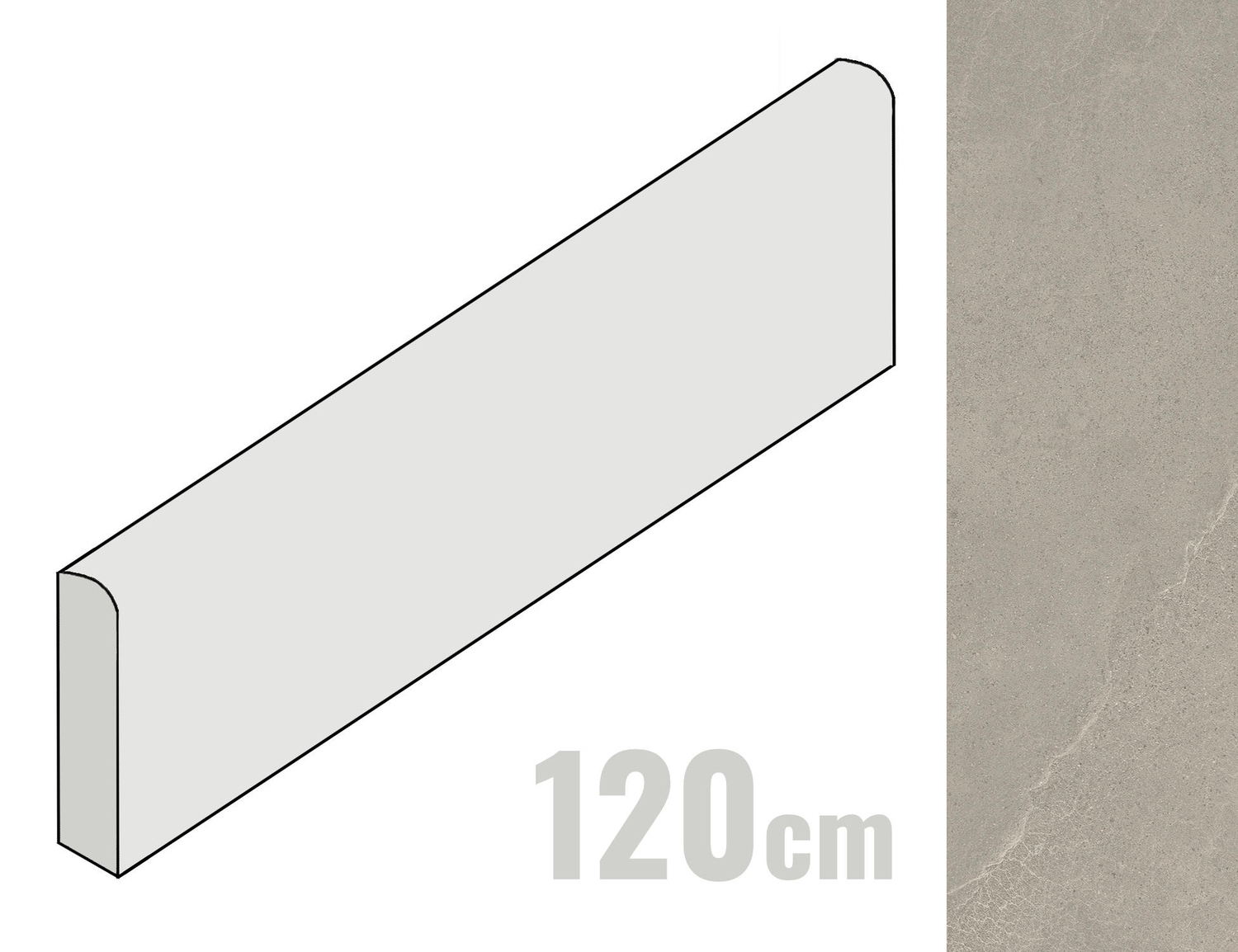 Imola Ceramica Azuma Rock Sockel 6x120 Grey G A.RCK BT120G (194366)