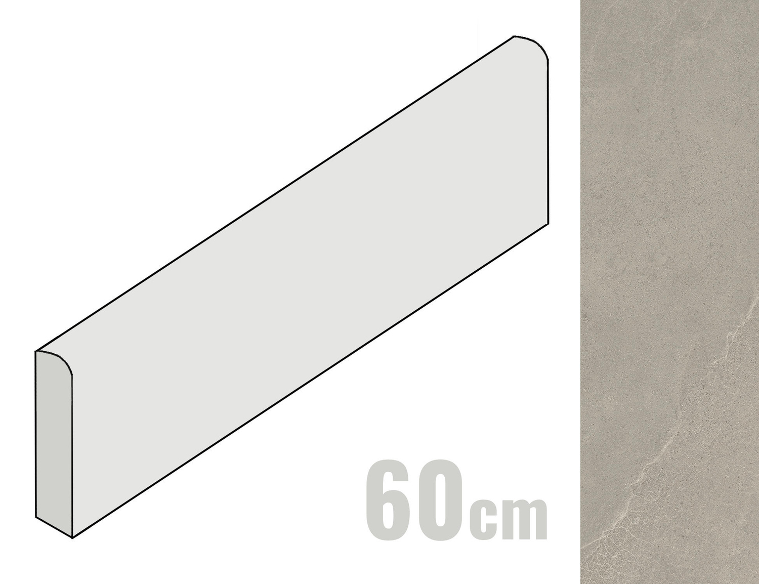 Imola Ceramica Azuma Rock Sockel 6x60 Grey G A.RCK BT60G (194378)