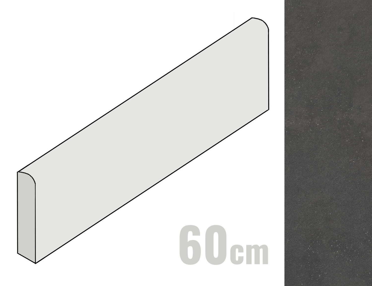 Imola Ceramica Replay Sockel 6x60 Black N REPLAY BT60N (194482)