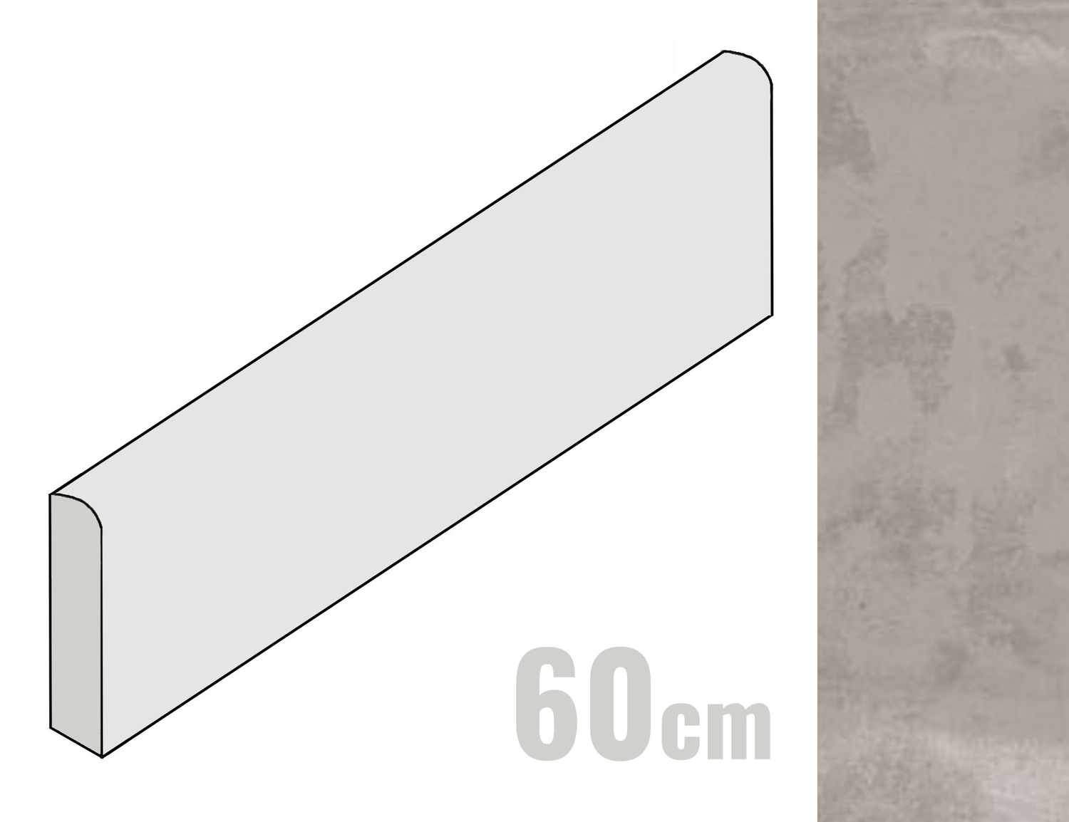 Imola Ceramica Tube Sockel 6x60 Grey G TUBE BT60G (162093)