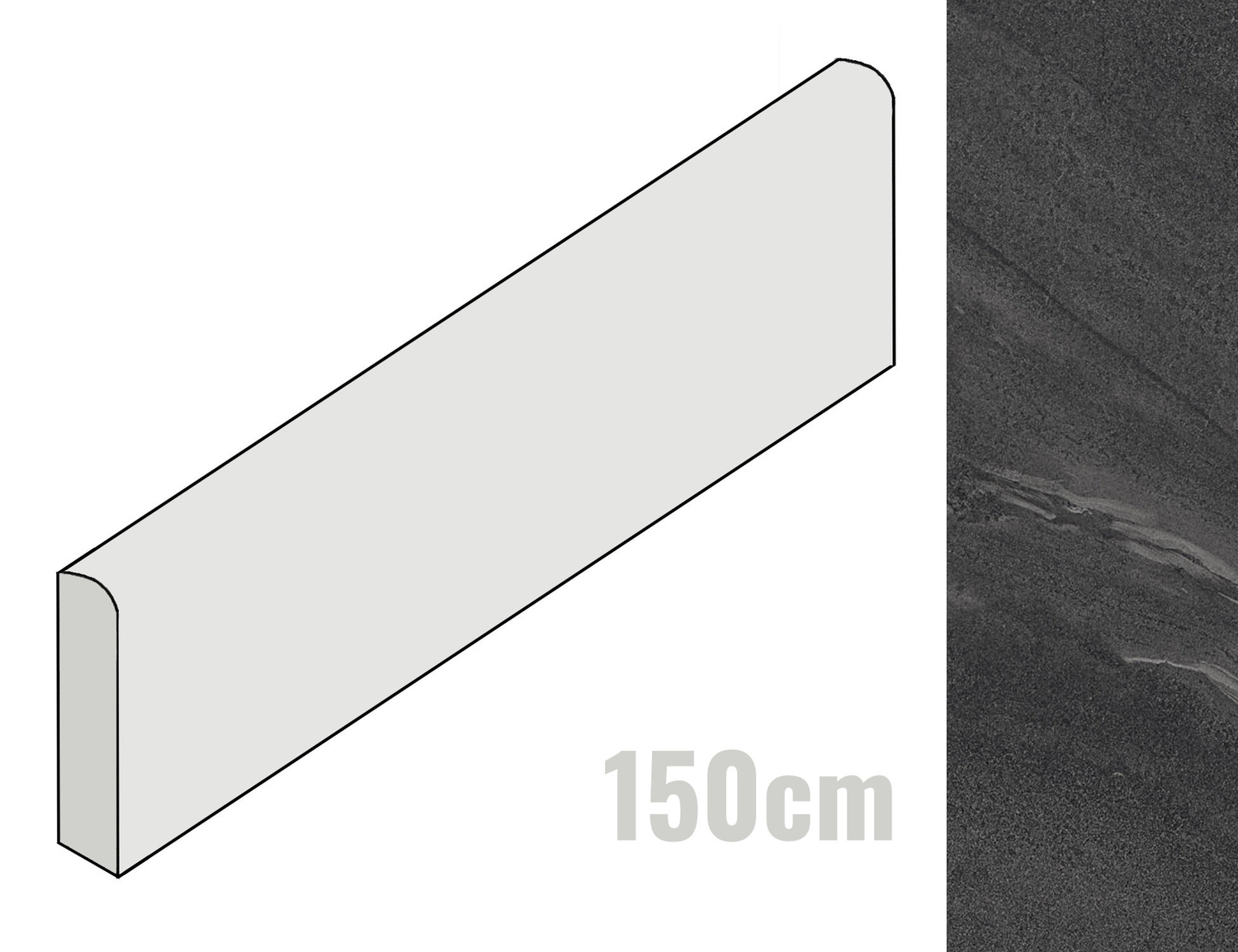Imola Ceramica Lime-Rock Sockel 6x150 Black N LMRCK BT150N (167680)