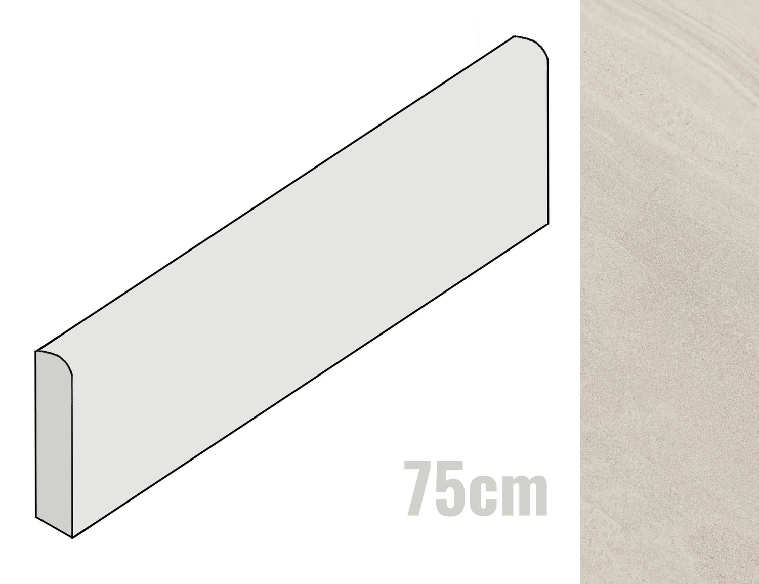 Imola Ceramica Lime-Rock Sockel 6x75 Almond A LMRCK BT75A (167682)