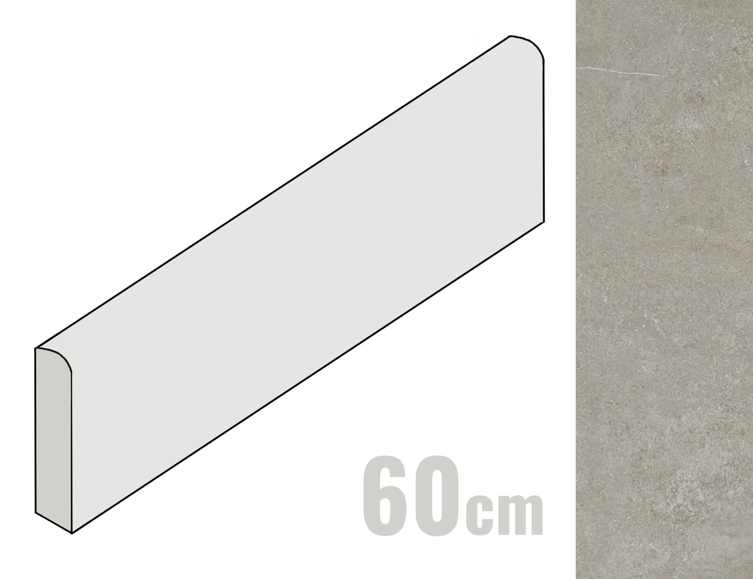 Imola Ceramica Stoncrete Sockel 6x60 Silver AG STCR BT60AG (172247)