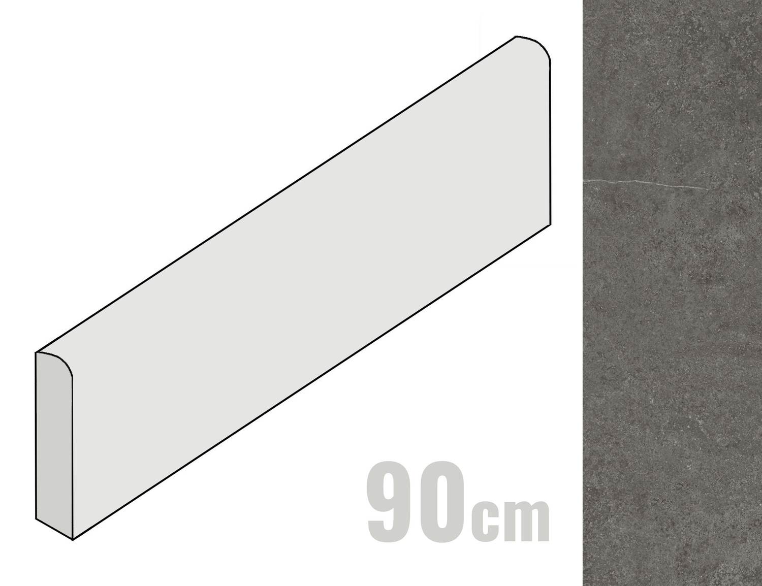 Imola Ceramica Stoncrete Sockel 6x90 Dark Grey DG STCR BT90DG (172253)