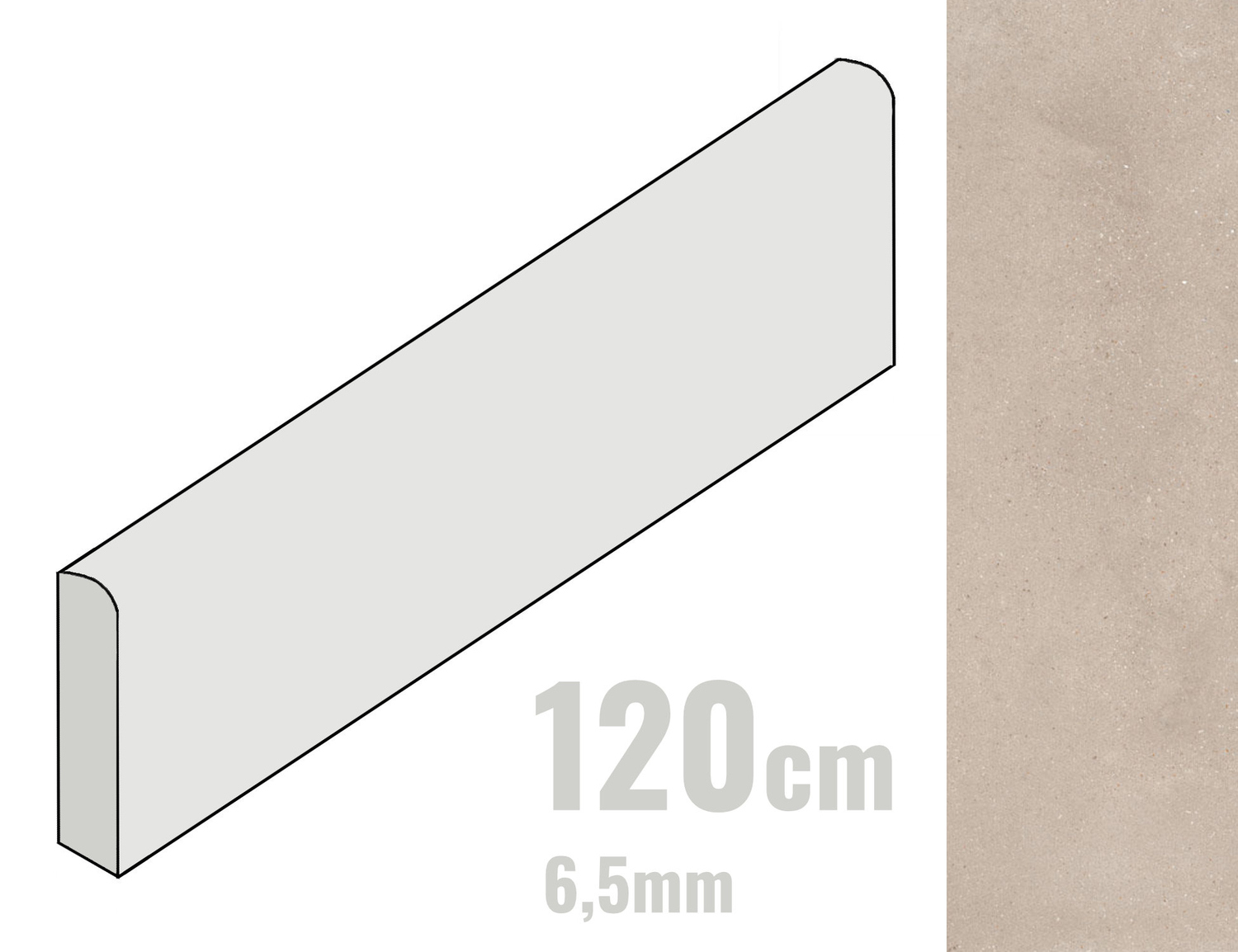 Imola Ceramica Blox Sockel 6,5mm 6x120 Beige B BLOX6 BT120B (174683)