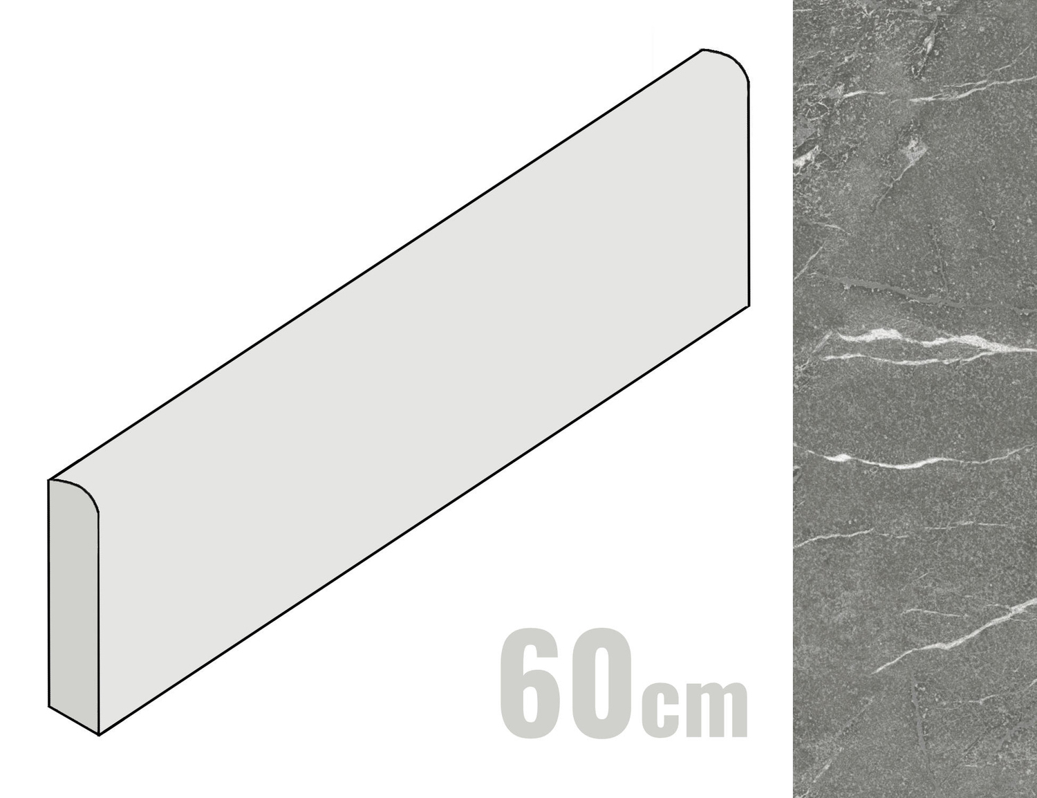 Imola Ceramica The Rock Sockel 6x60 Negresco NEGRES6 BT60 (183525)