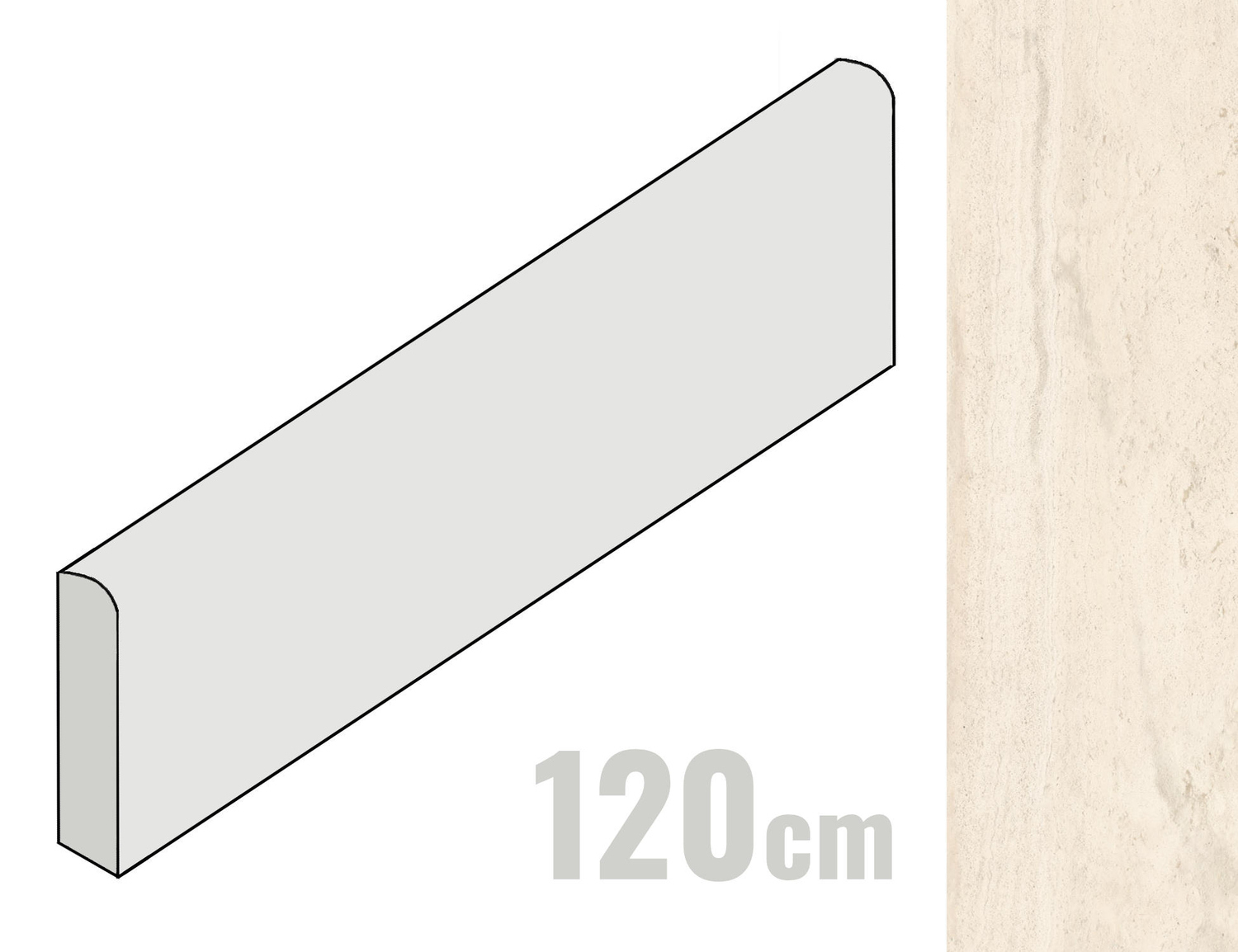 Imola Ceramica The Rock Sockel 6x120 Travertino Argentum TRARGE6 BT120 (188245)