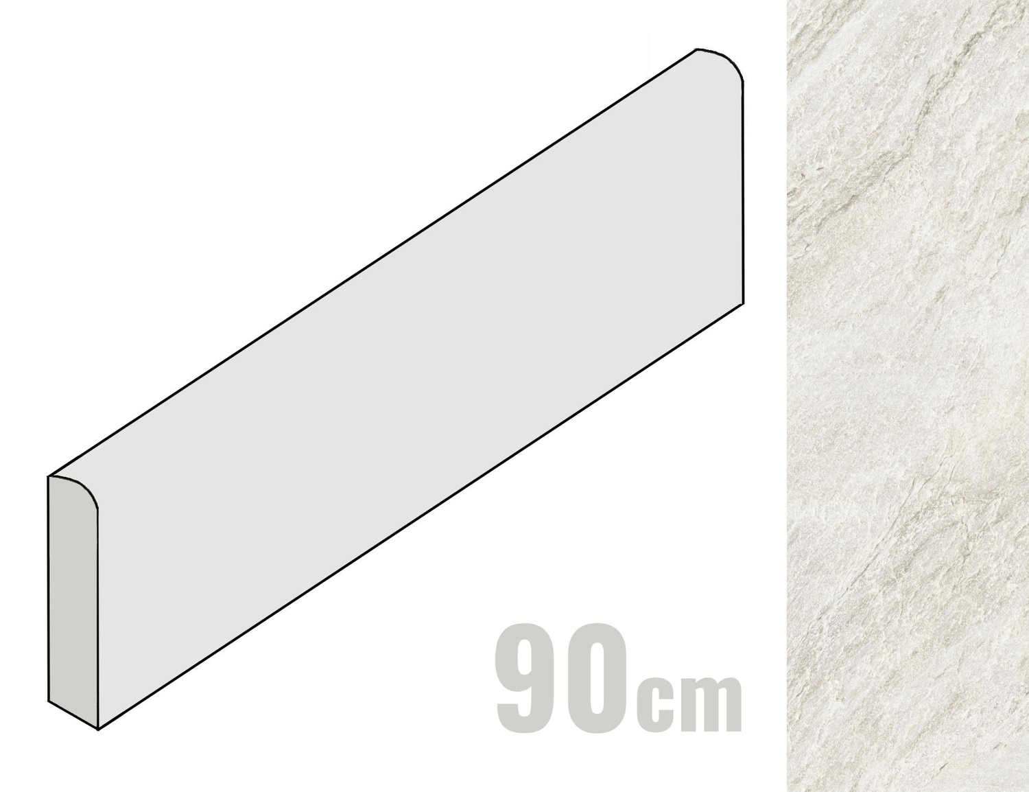 Imola Ceramica Vibes Sockel 6x90 White W VIBES BT90W (180355)