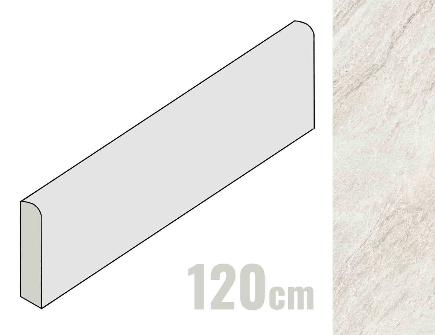 Imola Ceramica Vibes Sockel 6x120 White W VIBES BT120W (180348)