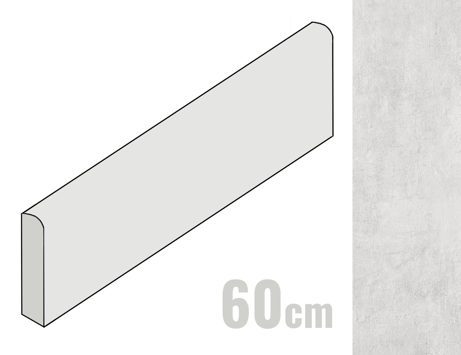 Imola Ceramica Creative Concrete Sockel 9.5x60 White W CREACON BT 60W (139506)