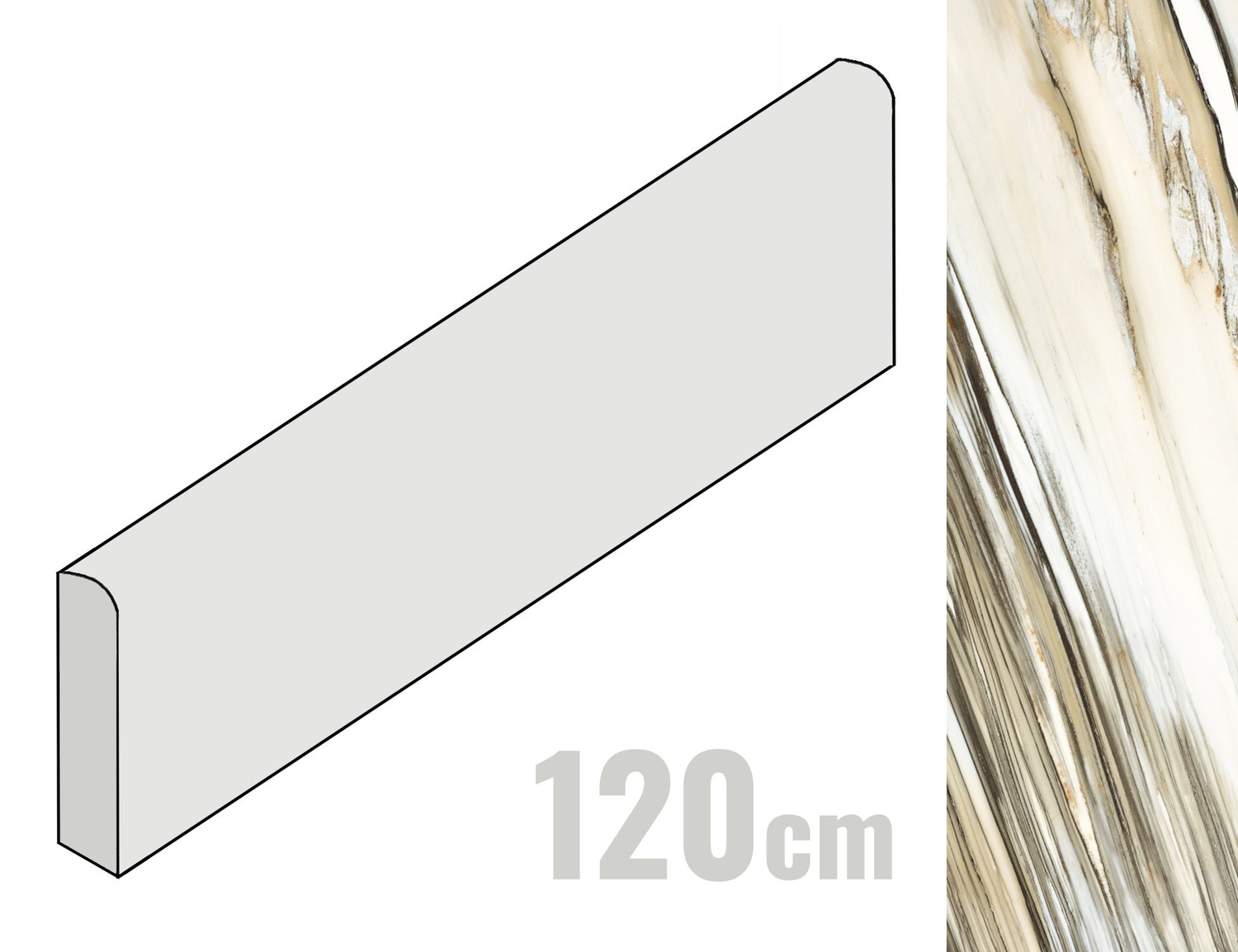 Imola Ceramica The Room Sockel 6x120 Calacatta Oyster CAL OY6 12 LP BT (188531)