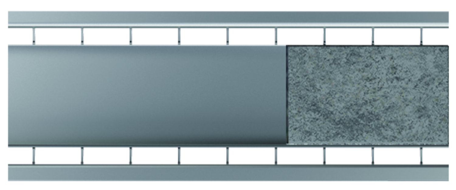 ACO Design-Roste Doppelschlitzrost für Naturstein Aufnahme für Stein (nicht für Euroline 60), Länge 1000 mm Edelstahl 310317