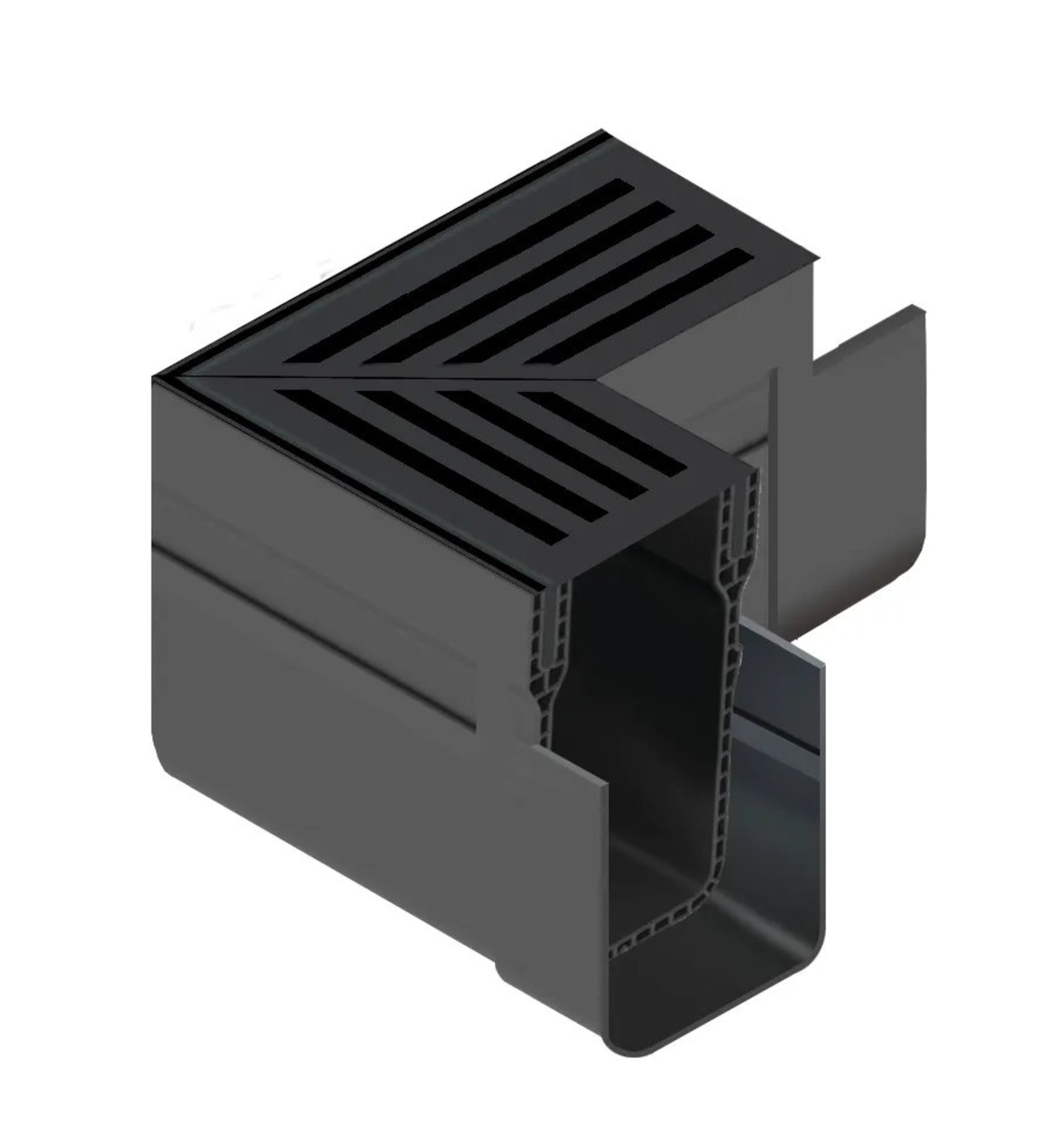 ACO Slimline Eckelemente inkl. Rost aus Aluminium Aluminium, schwarz eloxiert 3007943