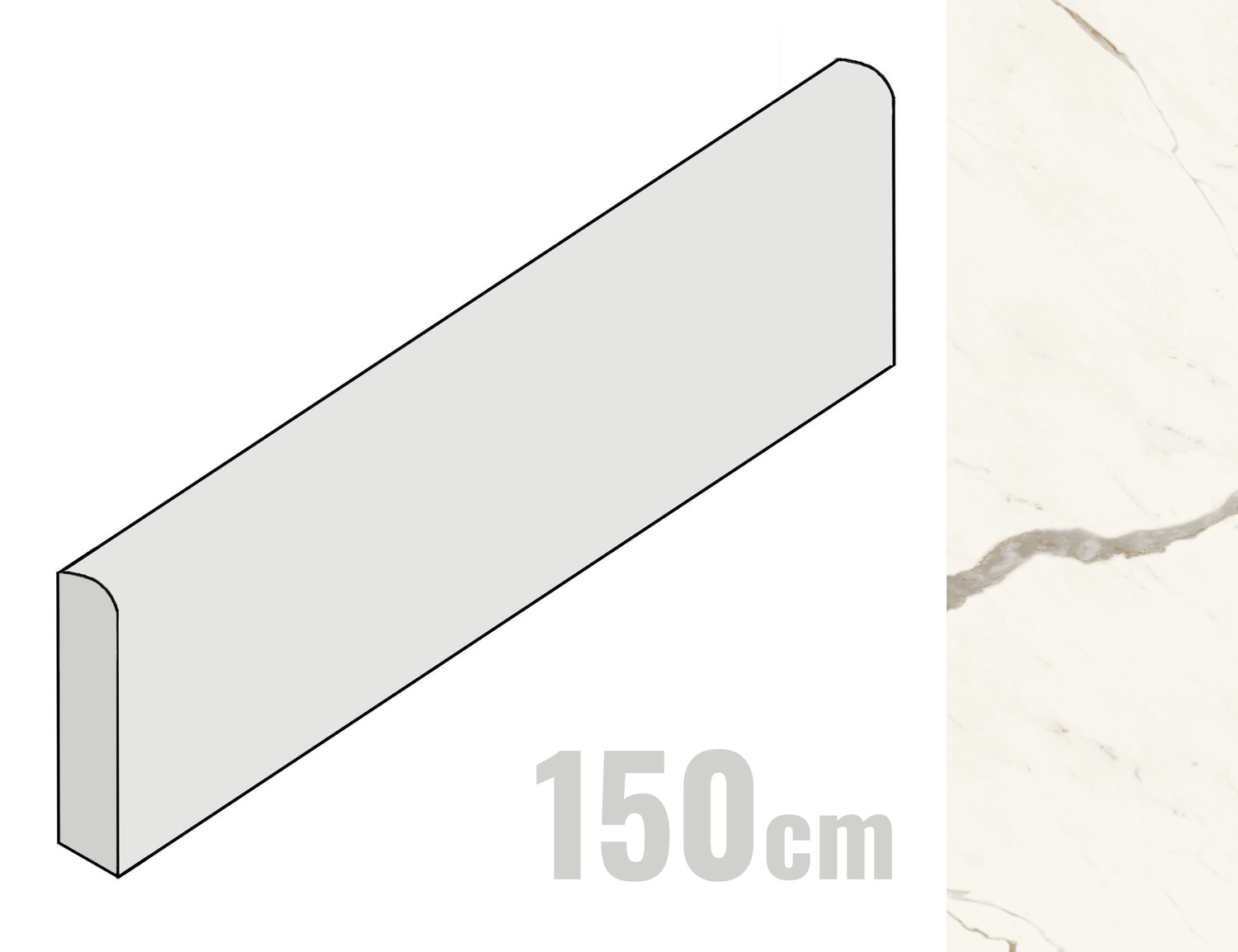 Atlas Concorde Marvel X Sockel 7.2x150 Calacatta Sublime AGGE