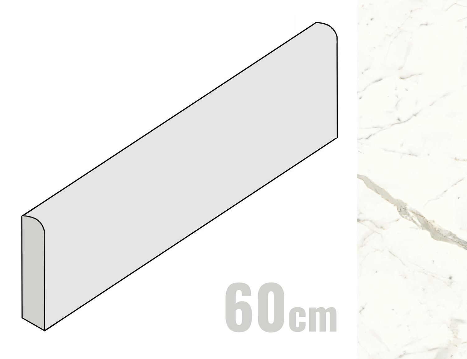 Atlas Concorde Marvel Shine Sockel 7.2x60 Calacatta Prestigio A43I