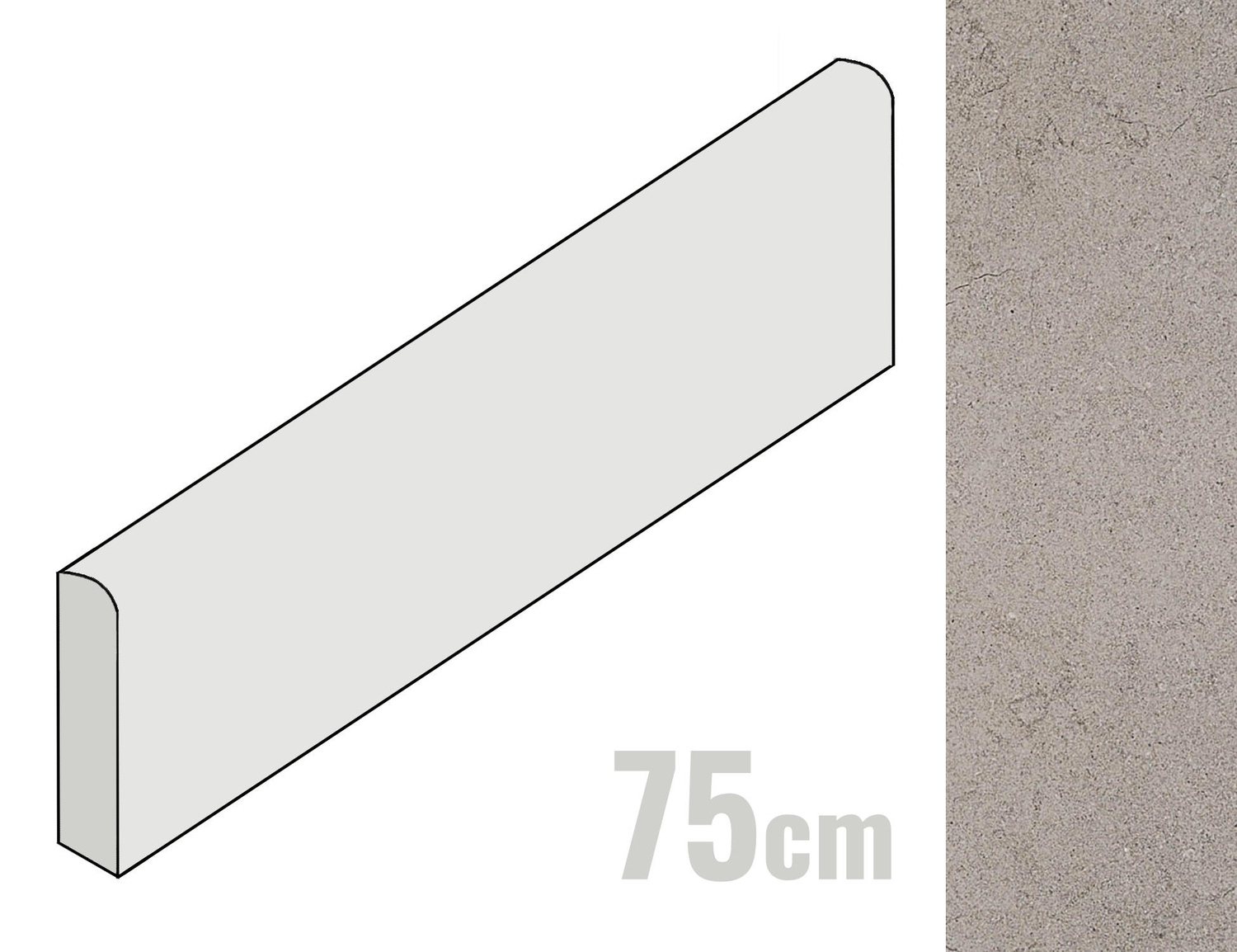 Ragno Realstone_Jerusalem Sockel 7x75 Grigio R12R