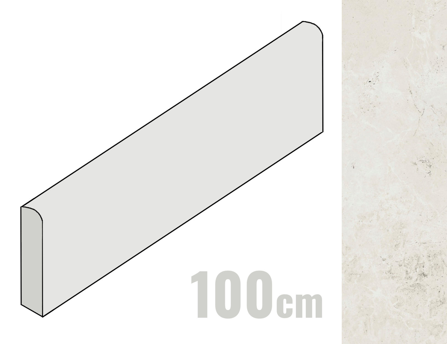 Ariostea Twin.s Sockel 6.5x100 Plaster B100697T