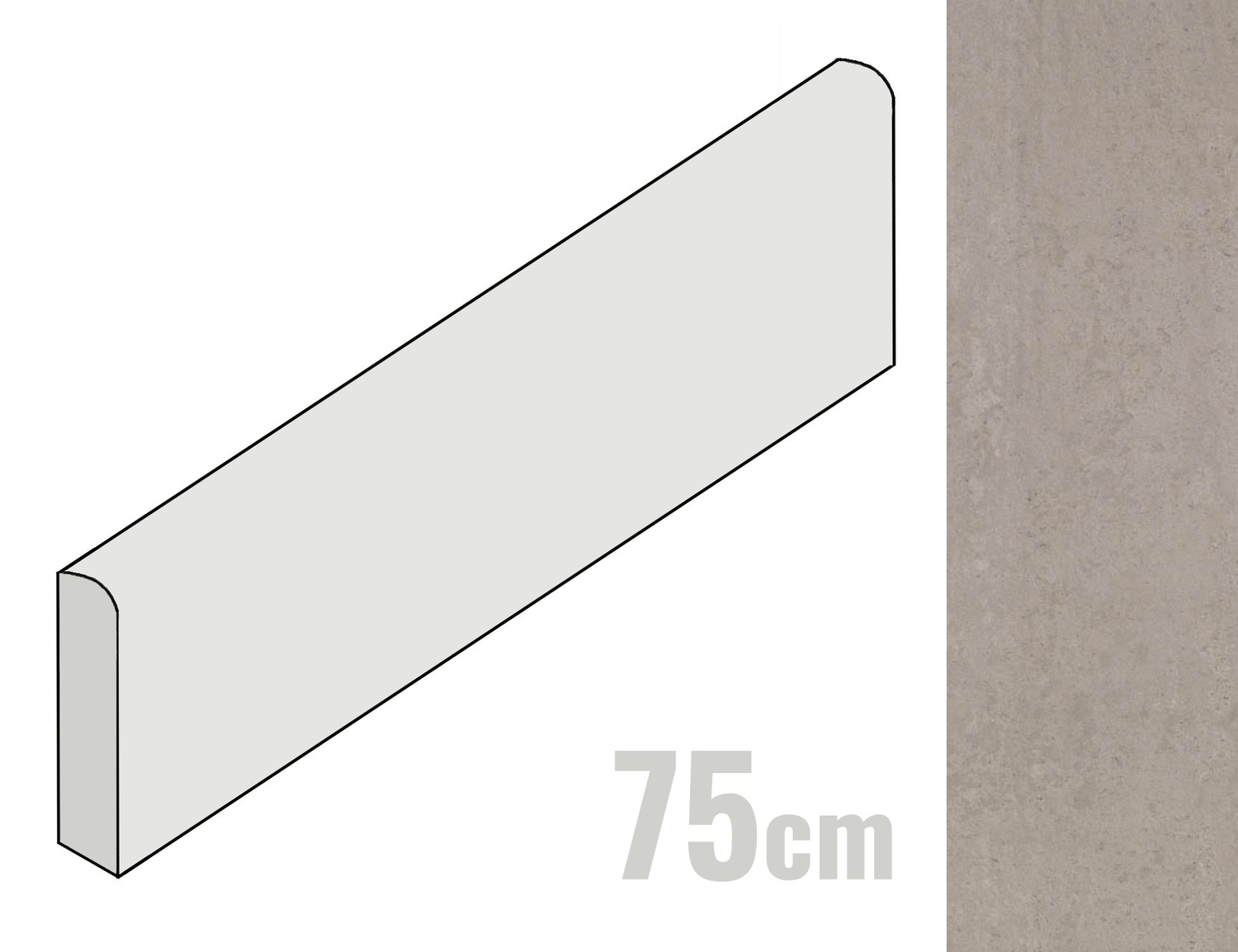 Ragno Concept Sockel 7x75 Greige R3J3