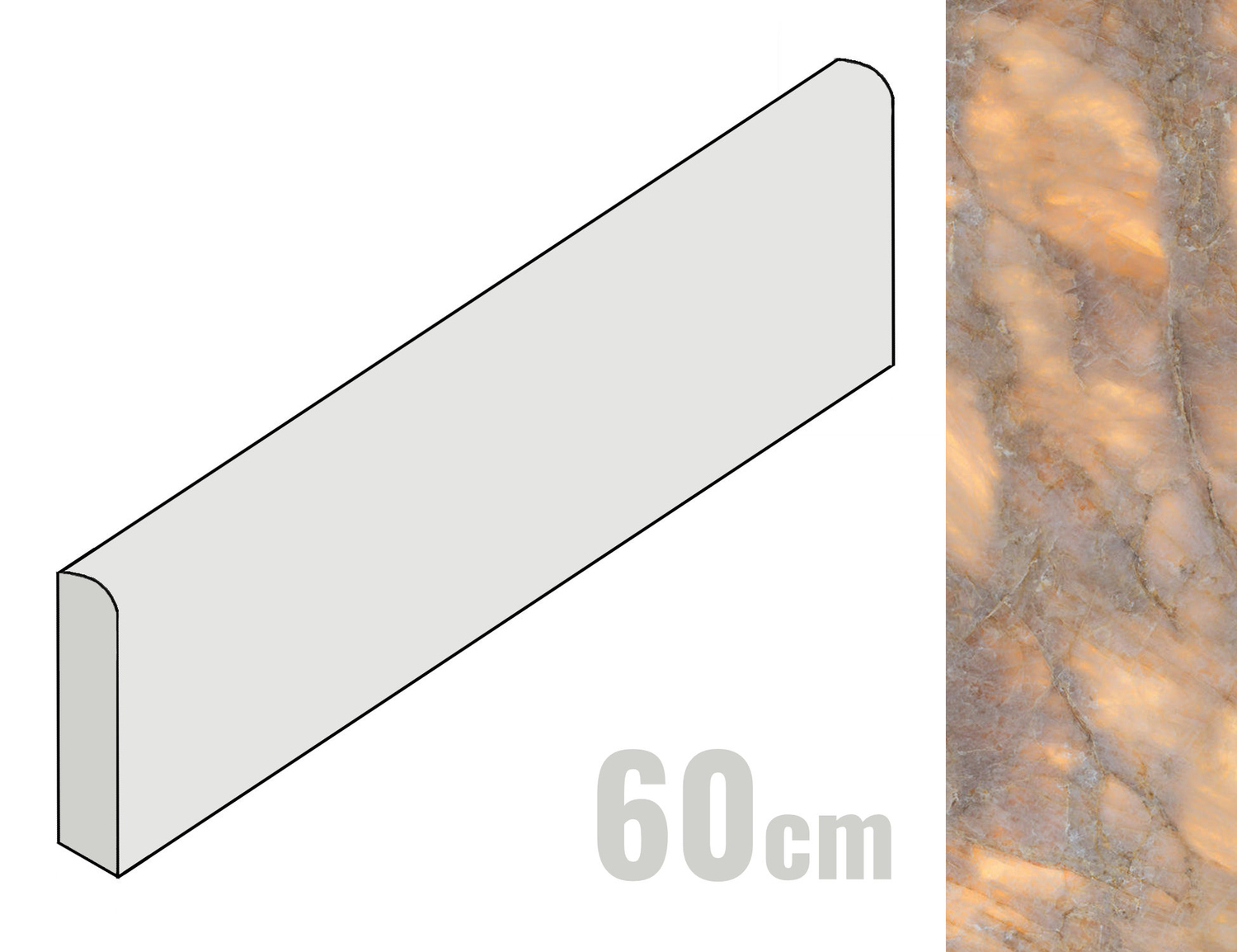 Emilceramica Tele Di Marmo Lumia Sockel 7x60 Golden Ambra ENCQ