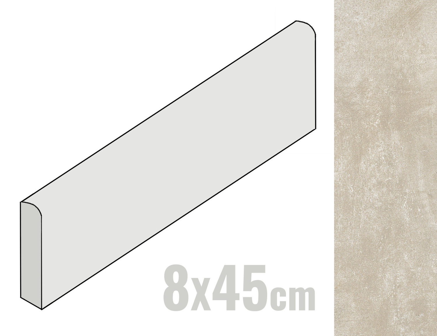 Ragno Sound Sockel 8x45 Cream R53U