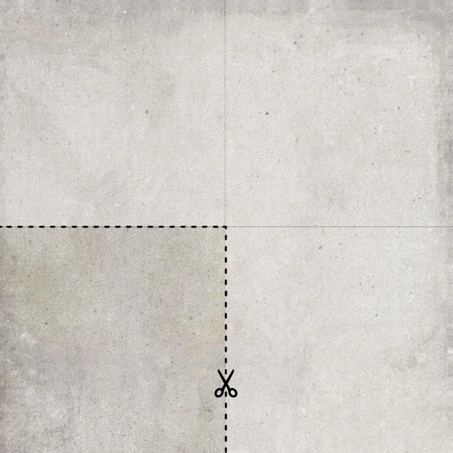 Ariostea Teknostone CM2 Outdoor Terrassenplatte Schnittmuster 50x50 Light Grey PMS100503 SM