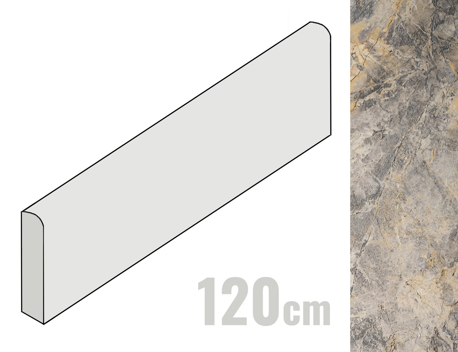 Del Conca Marble Edition Sockel 7x120 Invisible Gray G0ME05R12