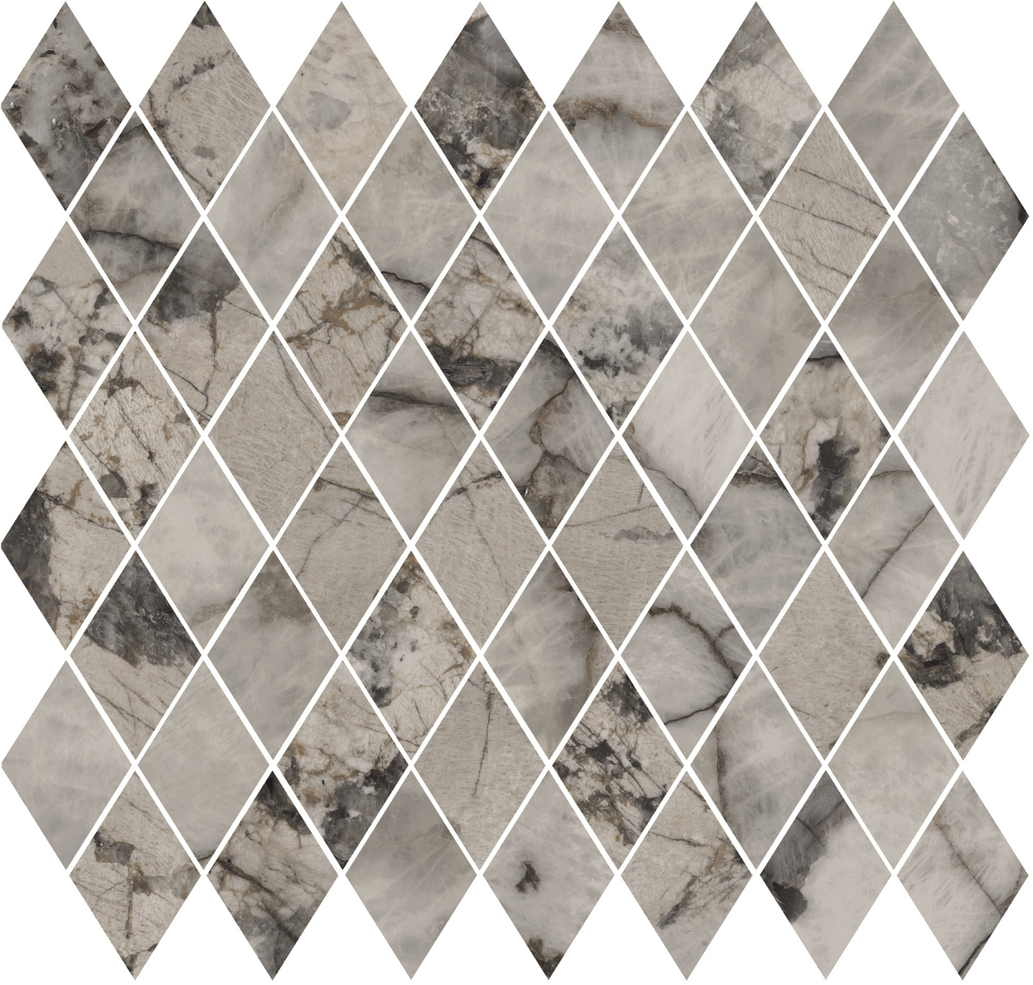 La Fabbrica Ava Gemstone Mosaik Rombo 31x31 Grey 179155
