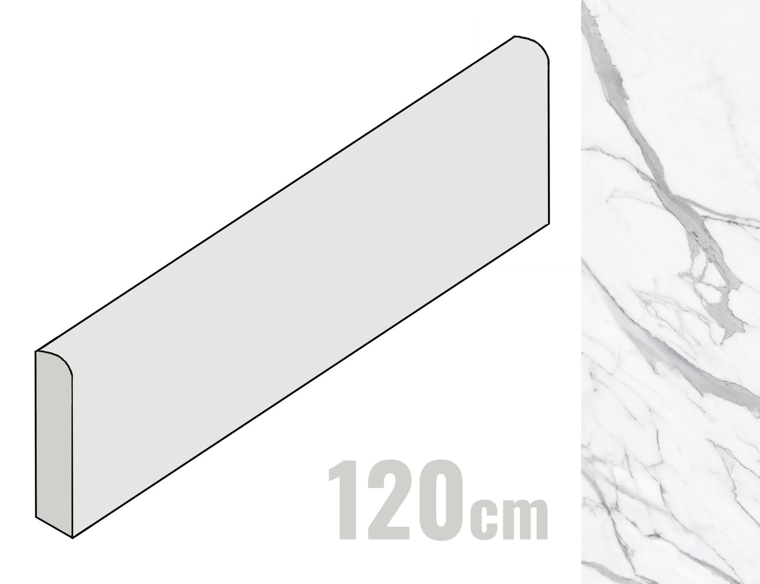 La Fabbrica Ava Statuario Reale Sockel 6.5x120 Statuario Reale 163214