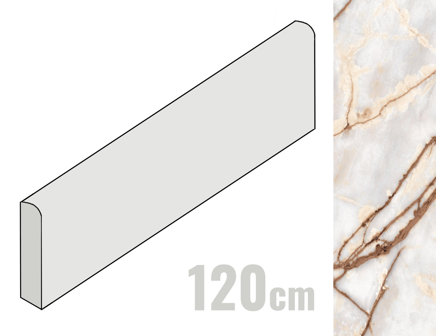 La Fabbrica Ava Bianco Imperiale Sockel 6.5x120 Bianco Imperiale 277502