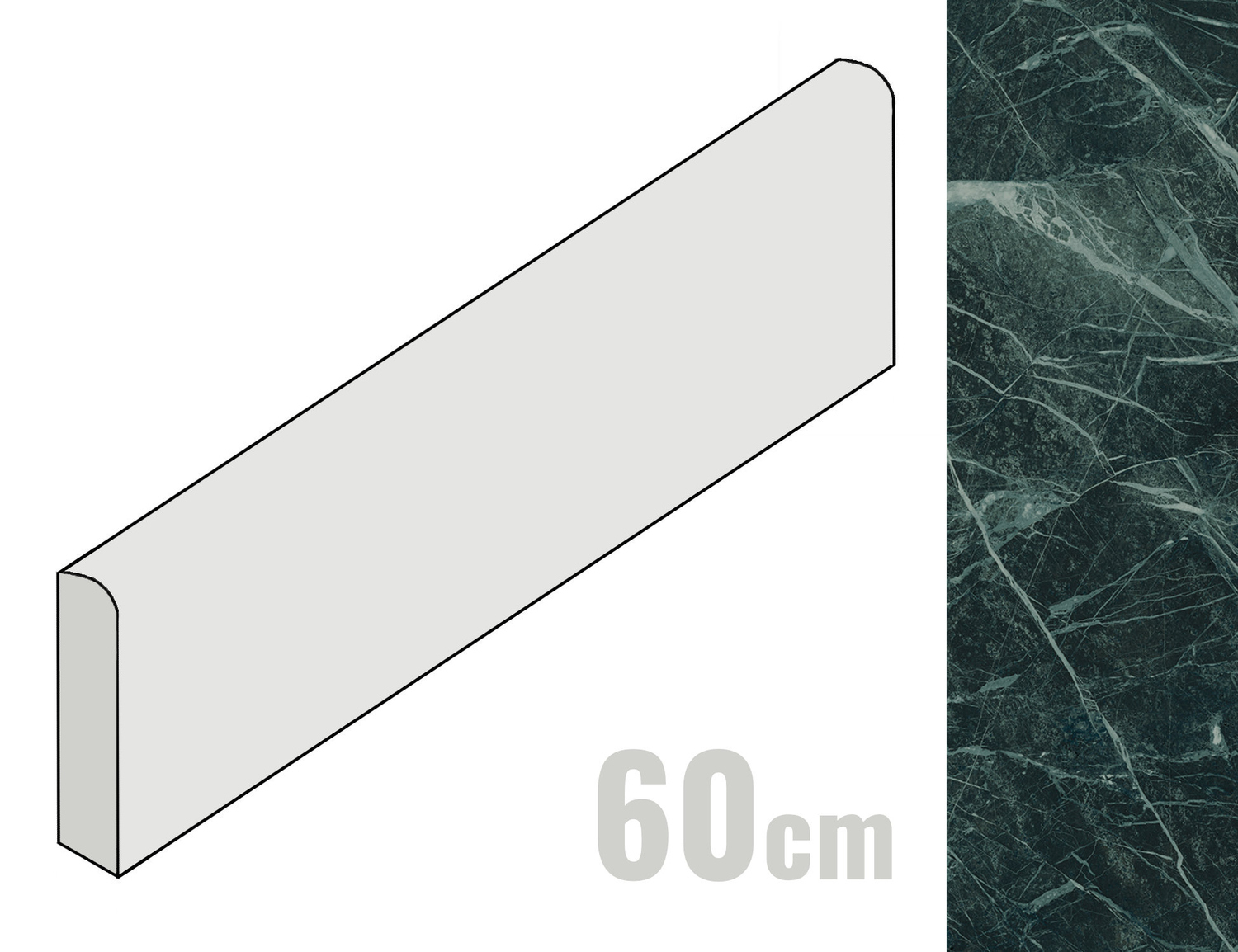 Emilceramica Tele Di Marmo Revolution Sockel 7x60 Verde St. Denis EHQ0