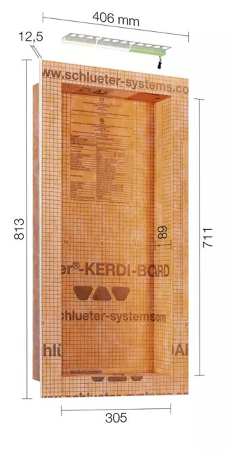 Schlüter Systems KERDI-BOARD-NLT Nische und Ablagefläche für Wandbereiche mit Beleuchtung RGB+Weiß KB12NLTP3AE9