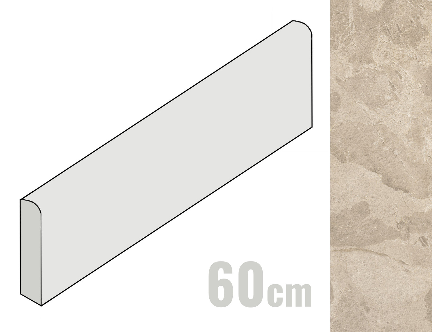 Ceramiche Caesar Bloomstone Sockel 7.2x60 Shell AIPH