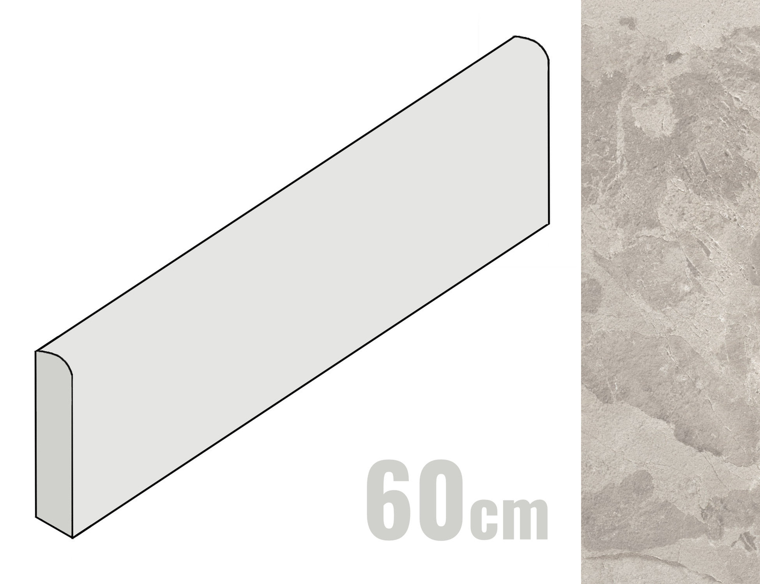 Ceramiche Caesar Bloomstone Sockel 7.2x60 Silt AIPE