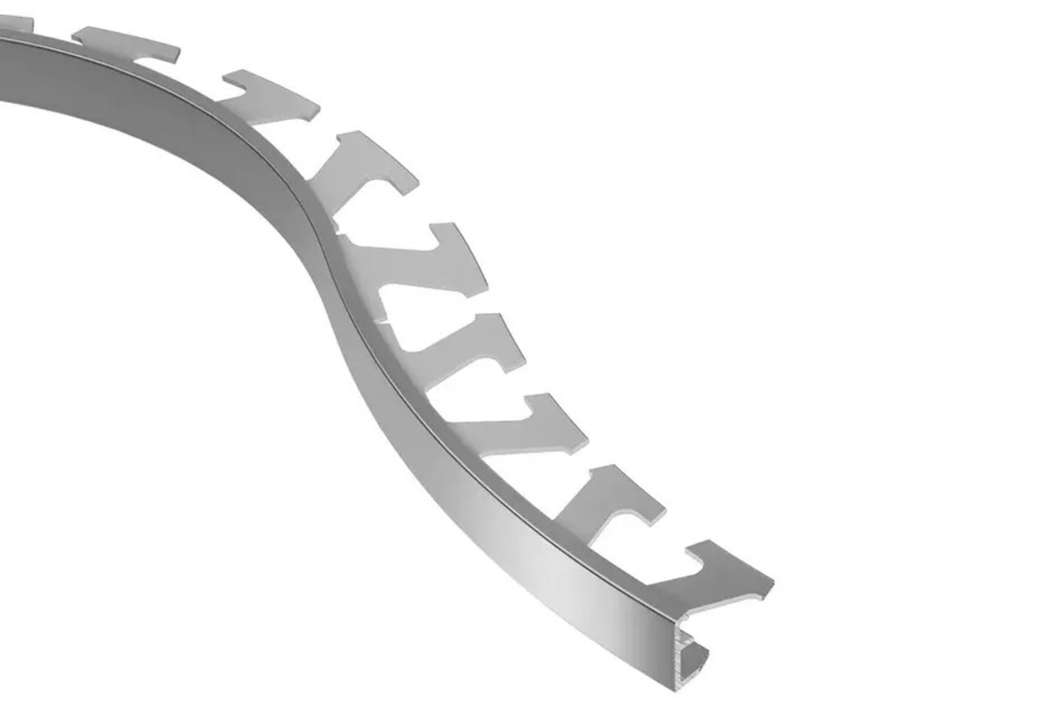 Schlüter Systems SCHIENE-ACGB Abschlussprofil Radiusstanzung ACGB - Aluminium chrom gebürstet eloxiert R/A125ACGB