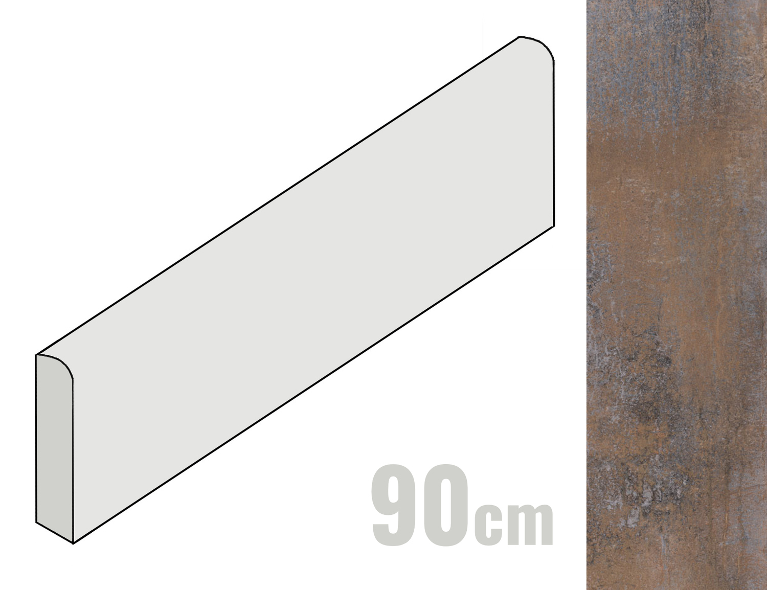 Sant Agostino Dripart Sockel 7.3x90 Iron CSABDRIR90