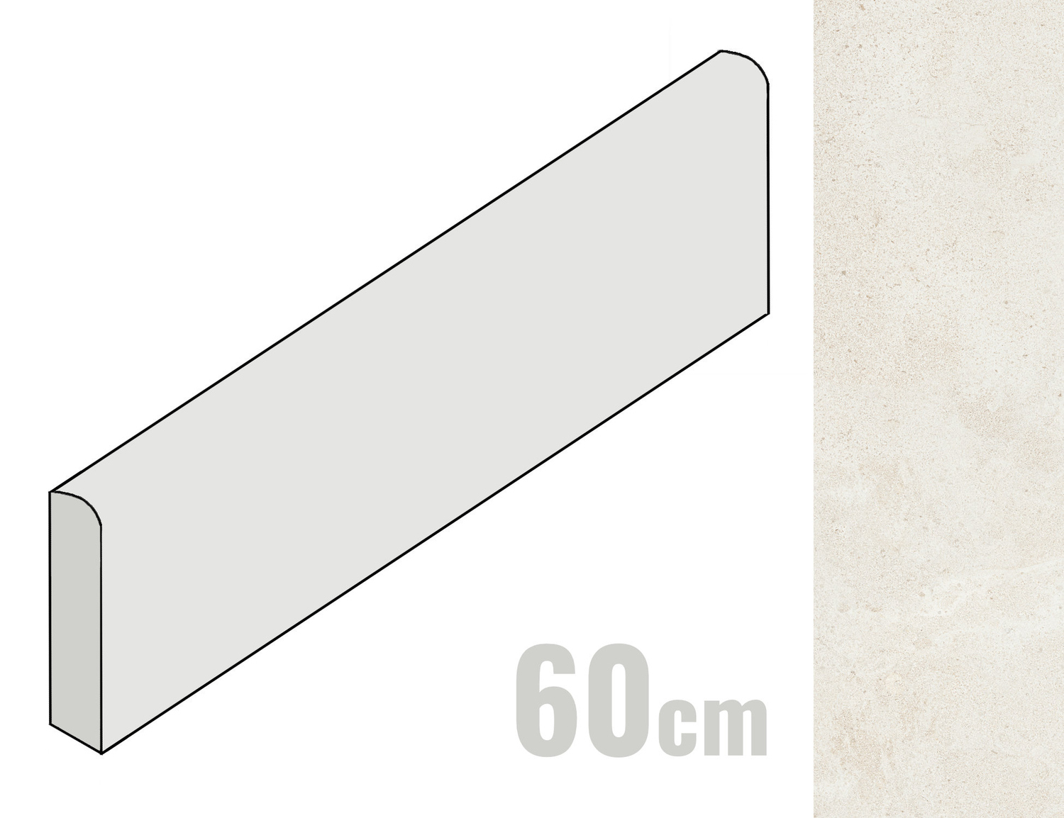 Sant Agostino Baystone Sockel 7.3x60 Light CSABBYLT60