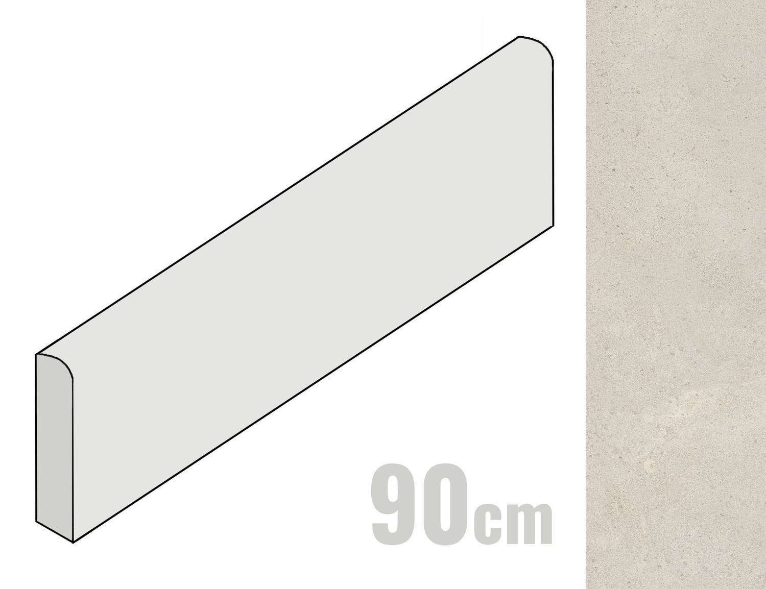 Sant Agostino Baystone Sockel 7.3x90 Pearl CSABBYPL90