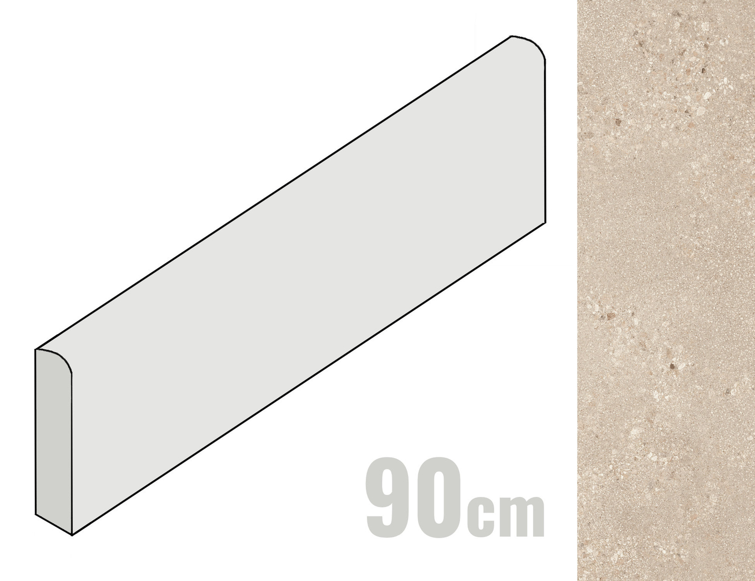 Sant Agostino Gravel Sockel 7.3x60 Small Sand CSABGSSA60