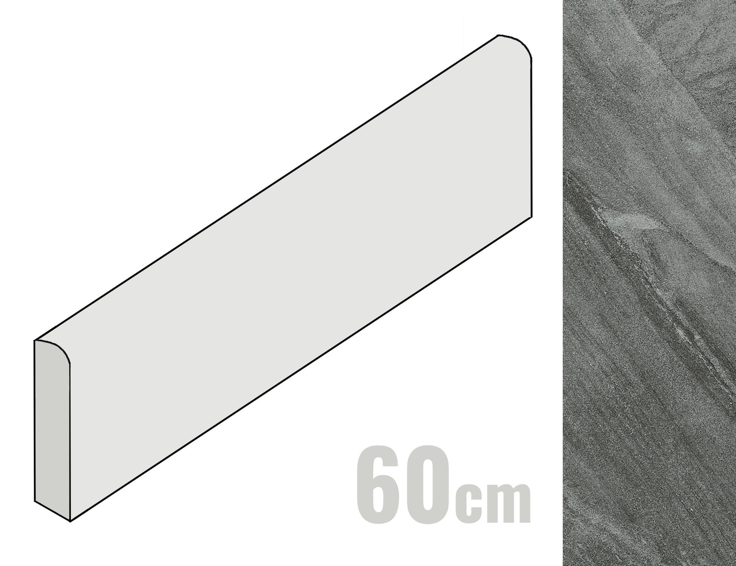 Coem Cardoso Sockel 7.5x60 Grigio Scuro PCB607L