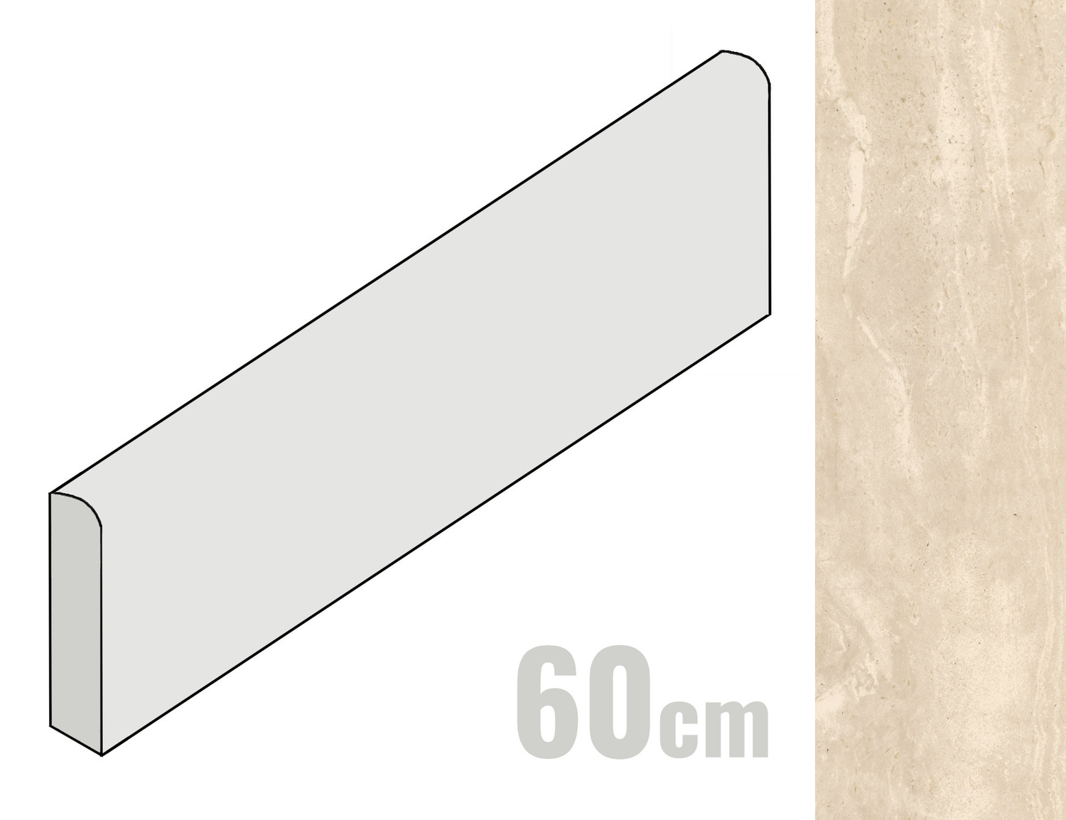 Coem Reverso Sockel 7.5x60 Avorio RVB601R