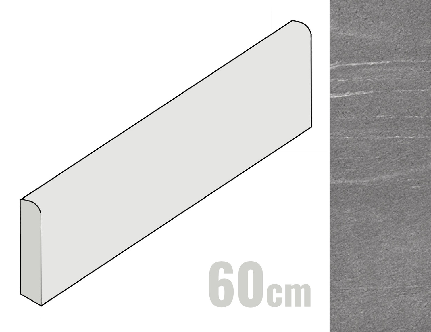 Coem Pietra Valmalenco Sockel 7.5x60 Antracite VMB600R
